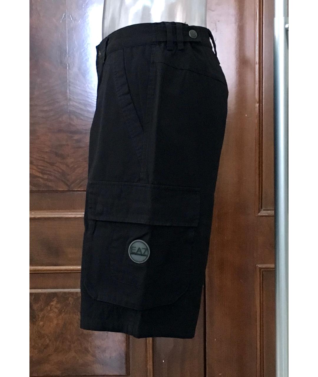 EMPORIO ARMANI Черные хлопковые шорты, фото 4
