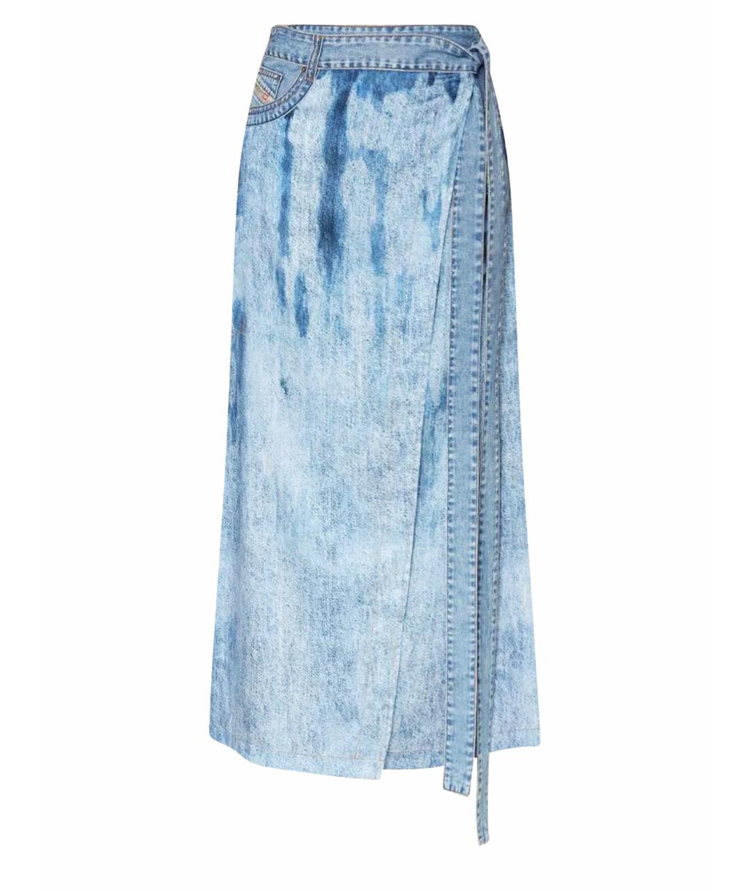 DIESEL Синяя полиэстеровая юбка макси, фото 1