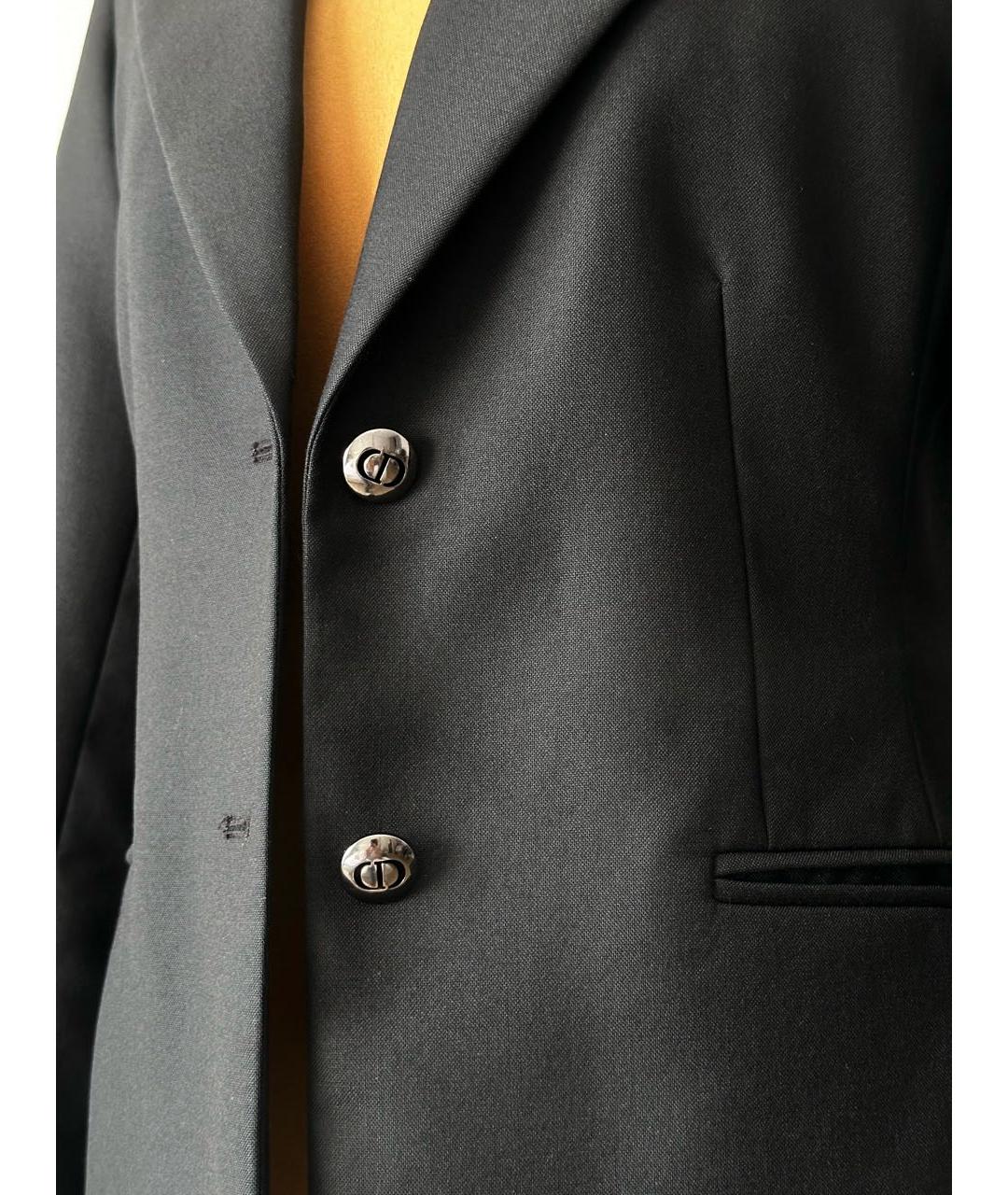 CHRISTIAN DIOR Черный шерстяной жакет/пиджак, фото 4