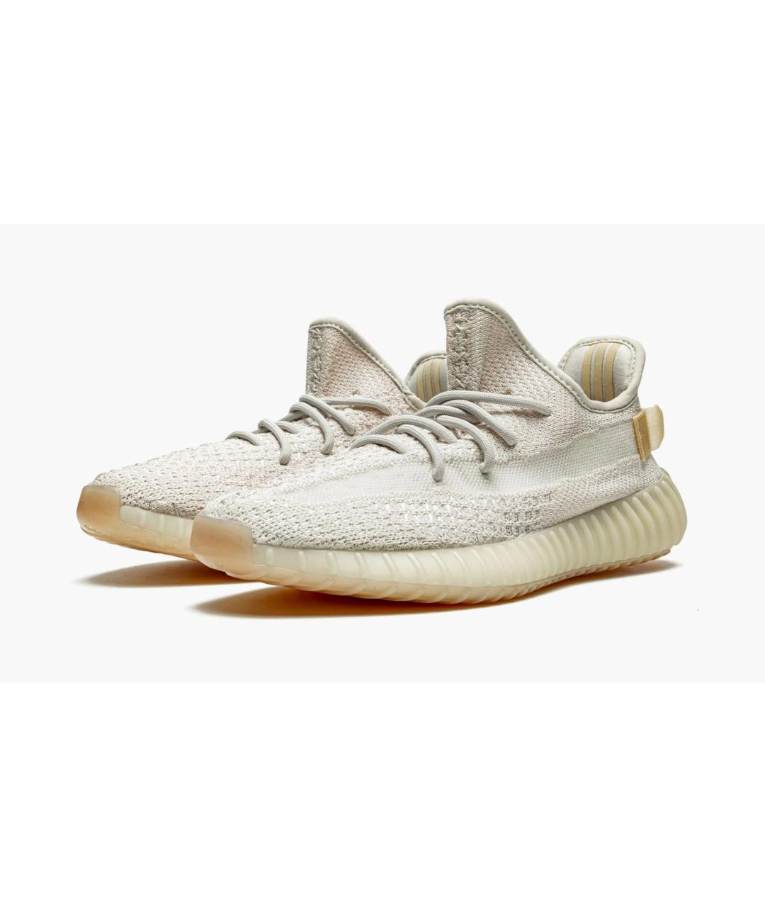 ADIDAS YEEZY Бежевые текстильные низкие кроссовки / кеды, фото 2