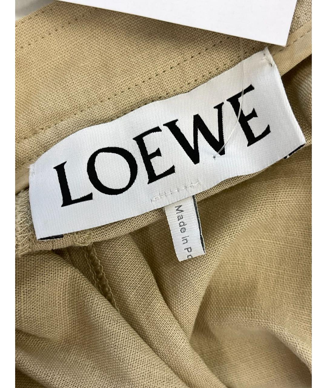 LOEWE Бежевая хлопковая юбка миди, фото 3