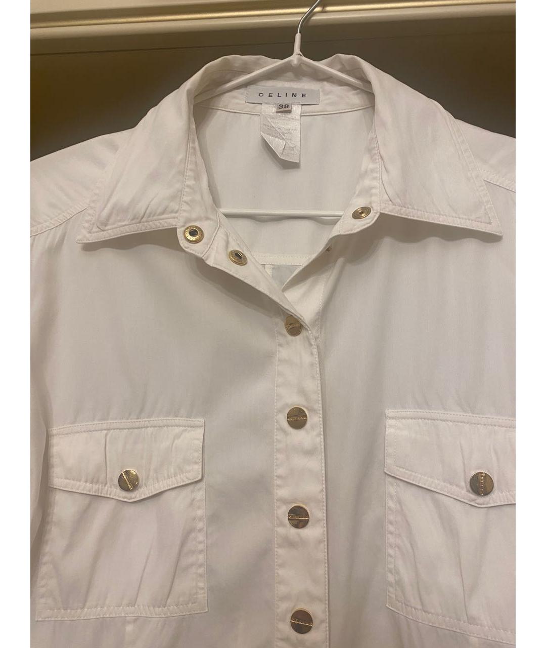 CELINE PRE-OWNED Белая хлопко-эластановая рубашка, фото 3