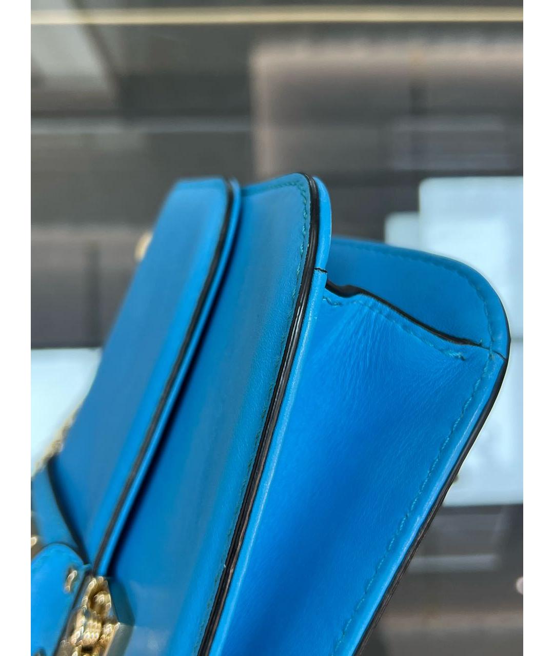 VALENTINO Голубая кожаная сумка через плечо, фото 6