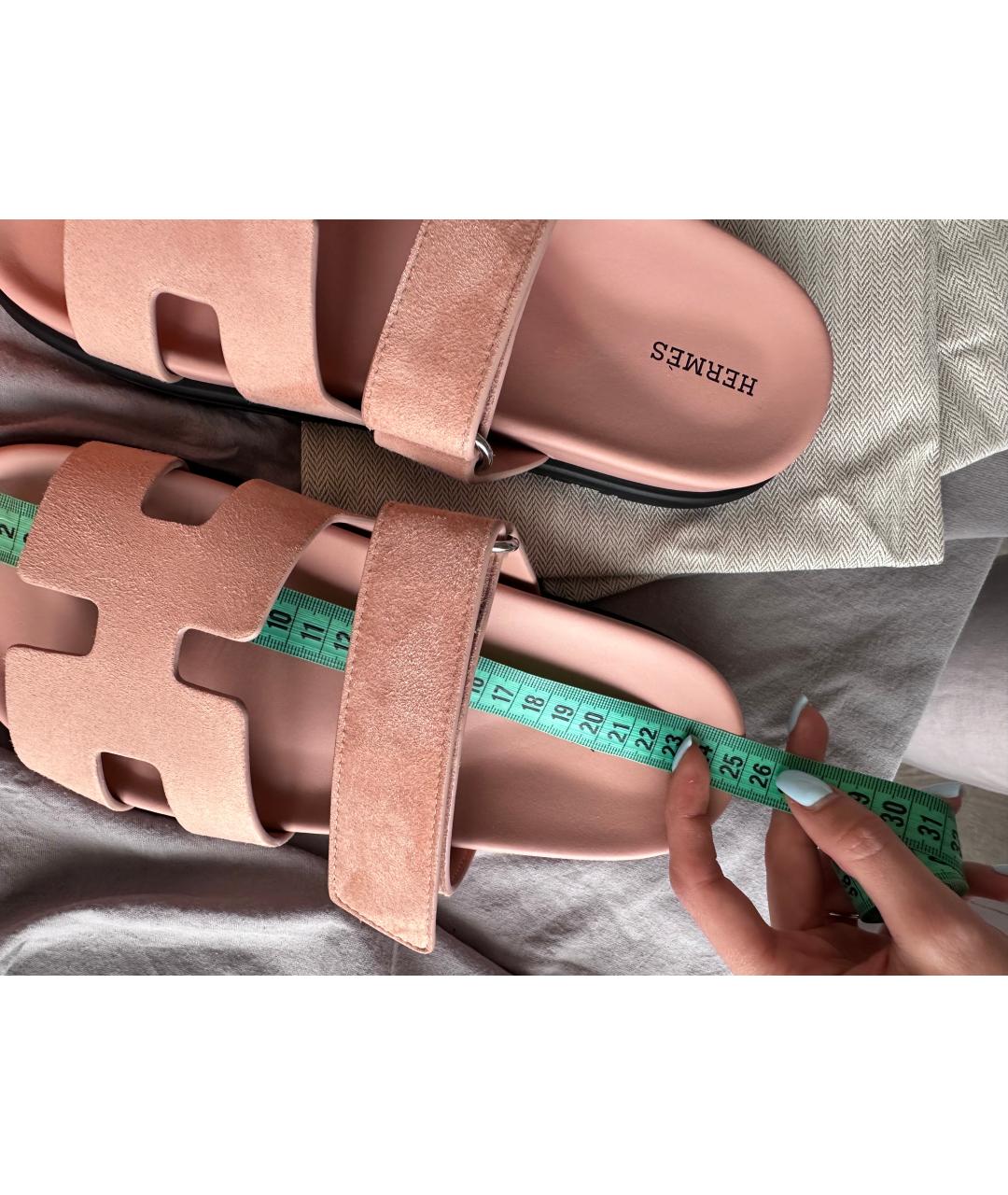 HERMES PRE-OWNED Розовые кожаные сандалии, фото 7