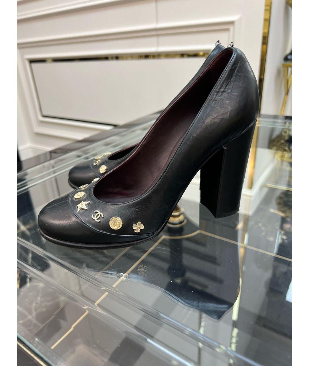 CHANEL Черные кожаные туфли, фото 9