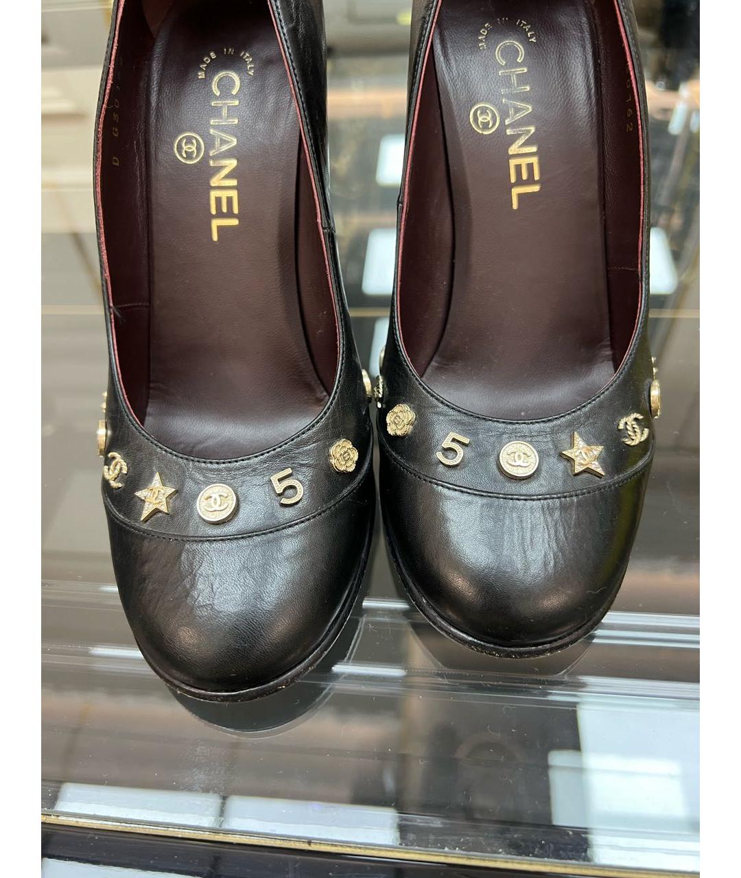CHANEL Черные кожаные туфли, фото 4