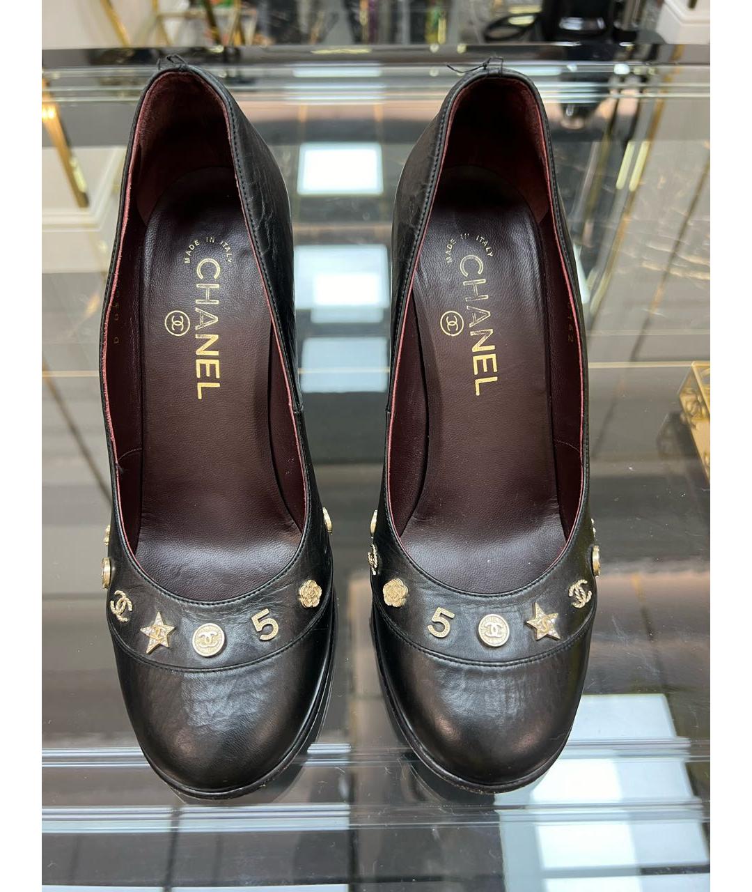 CHANEL Черные кожаные туфли, фото 2