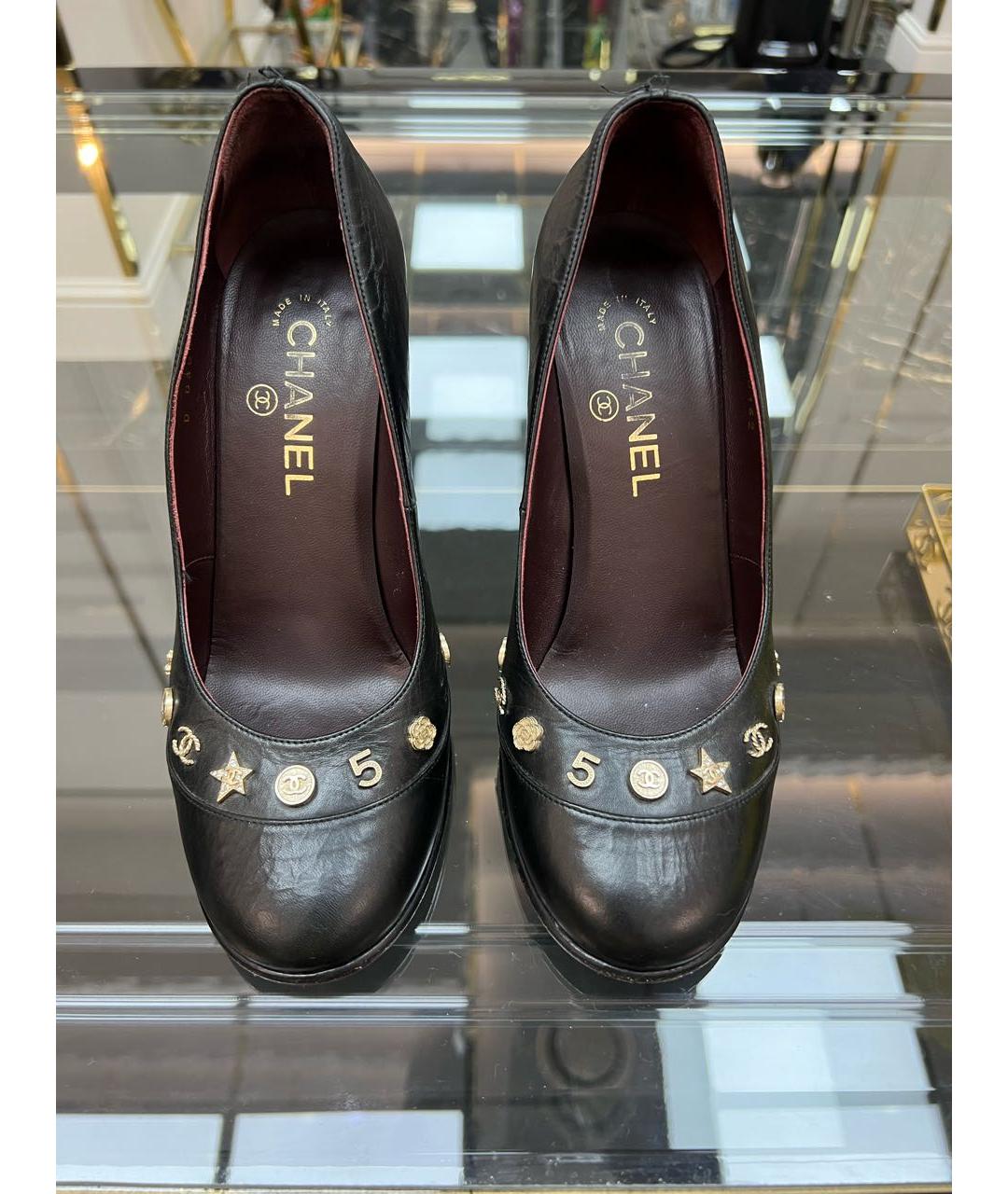 CHANEL Черные кожаные туфли, фото 3
