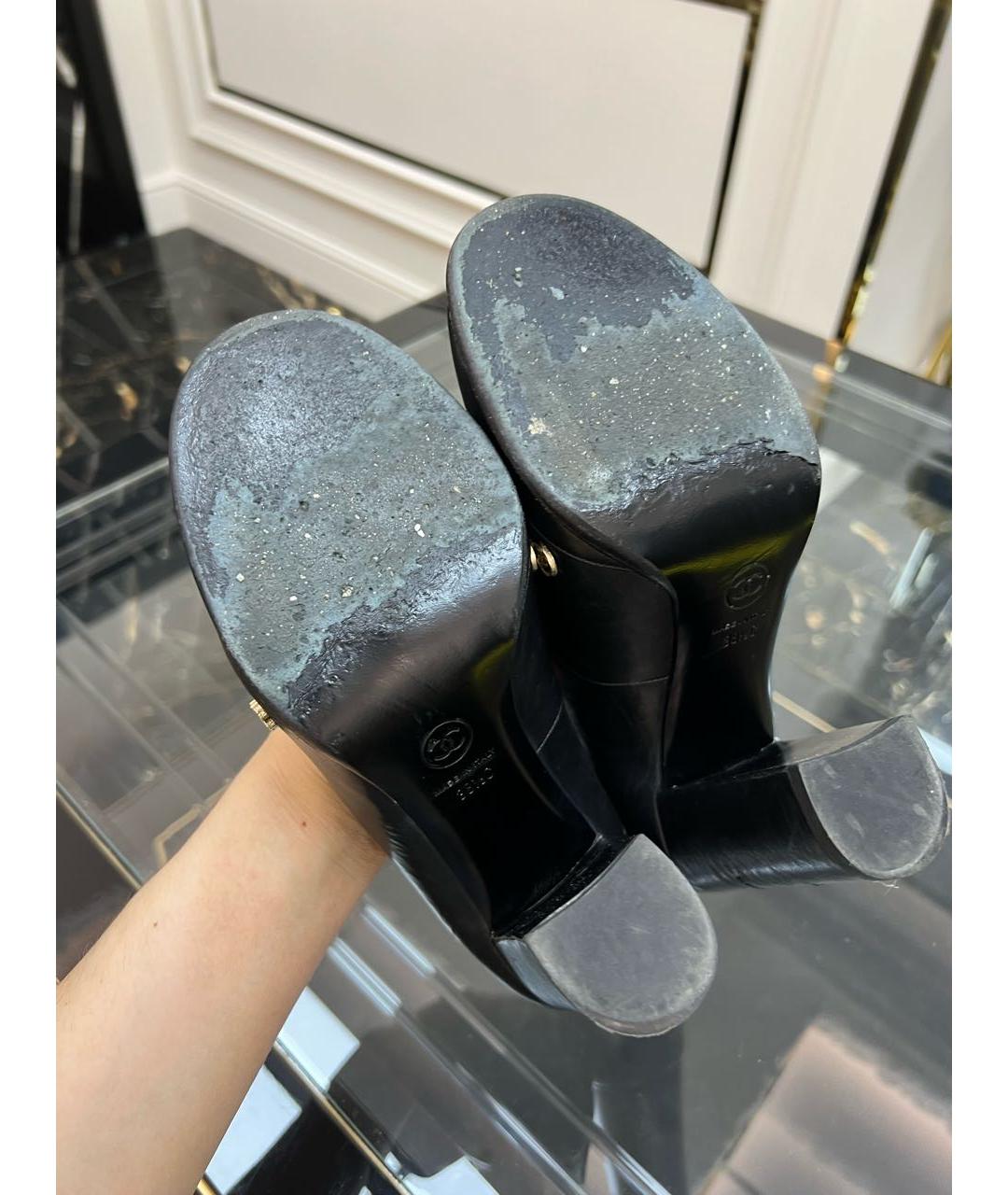 CHANEL Черные кожаные туфли, фото 5