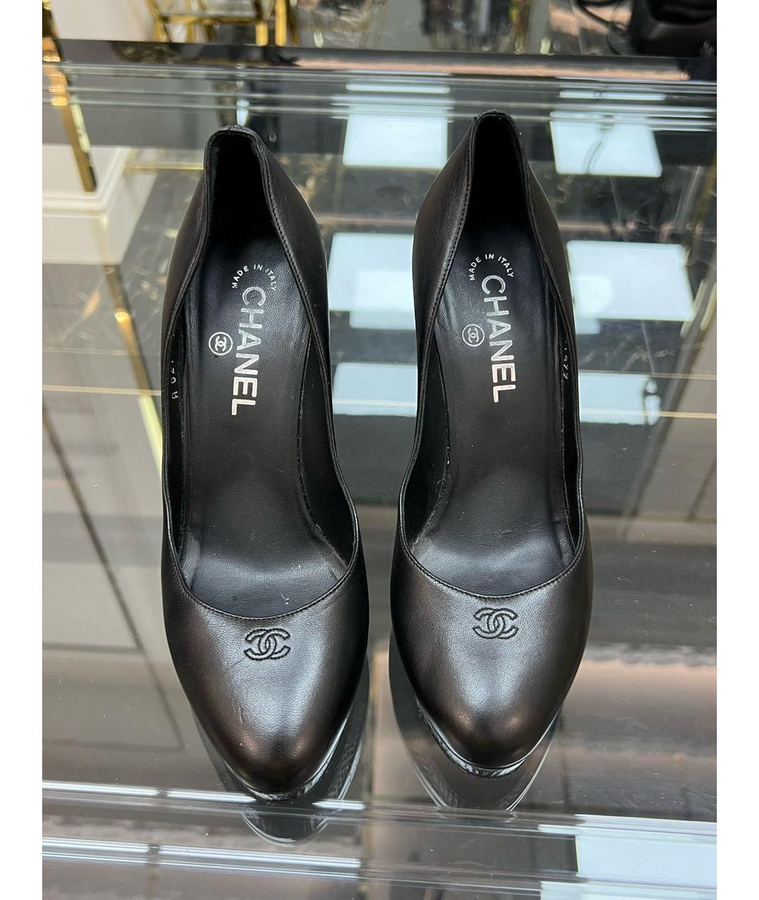 CHANEL Черные кожаные туфли, фото 2