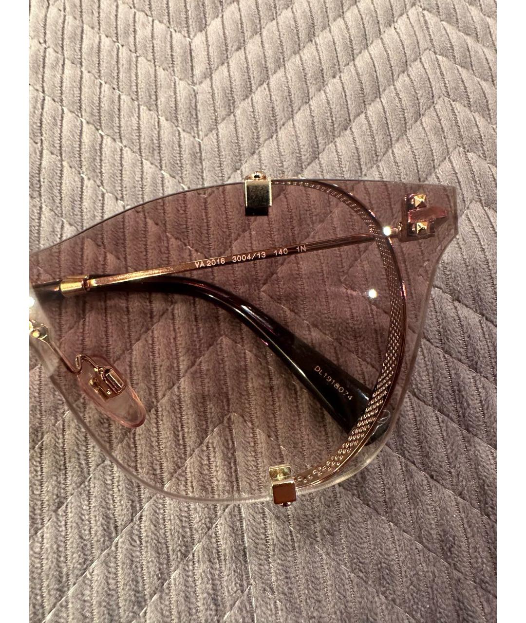 VALENTINO Коричневые металлические солнцезащитные очки, фото 6