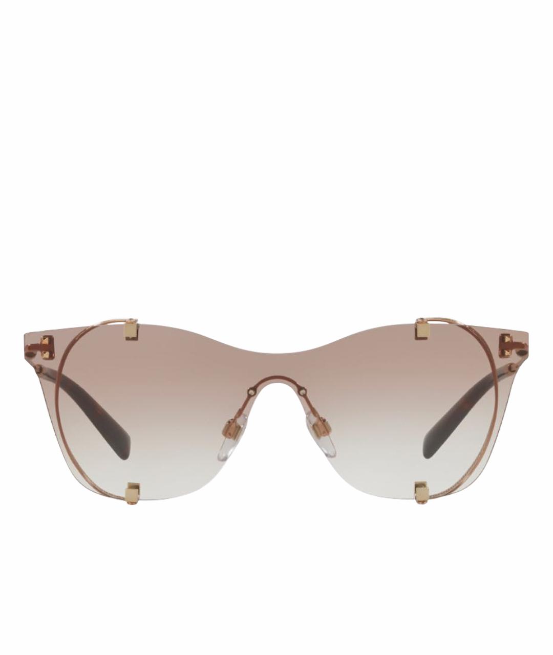 VALENTINO Коричневые металлические солнцезащитные очки, фото 1