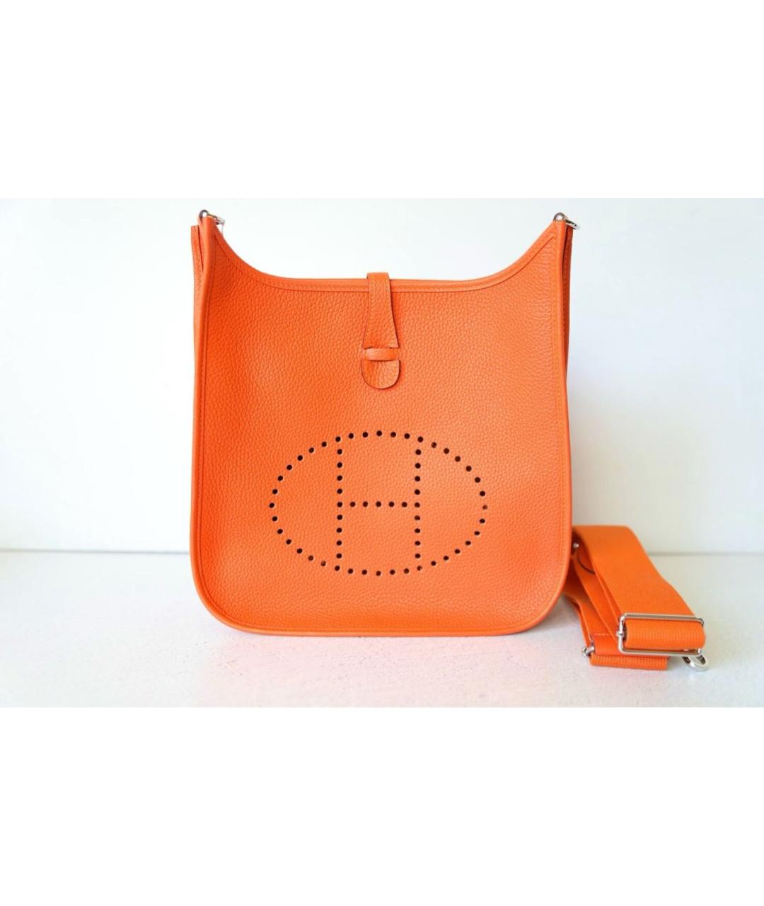 HERMES PRE-OWNED Оранжевая кожаная сумка через плечо, фото 8