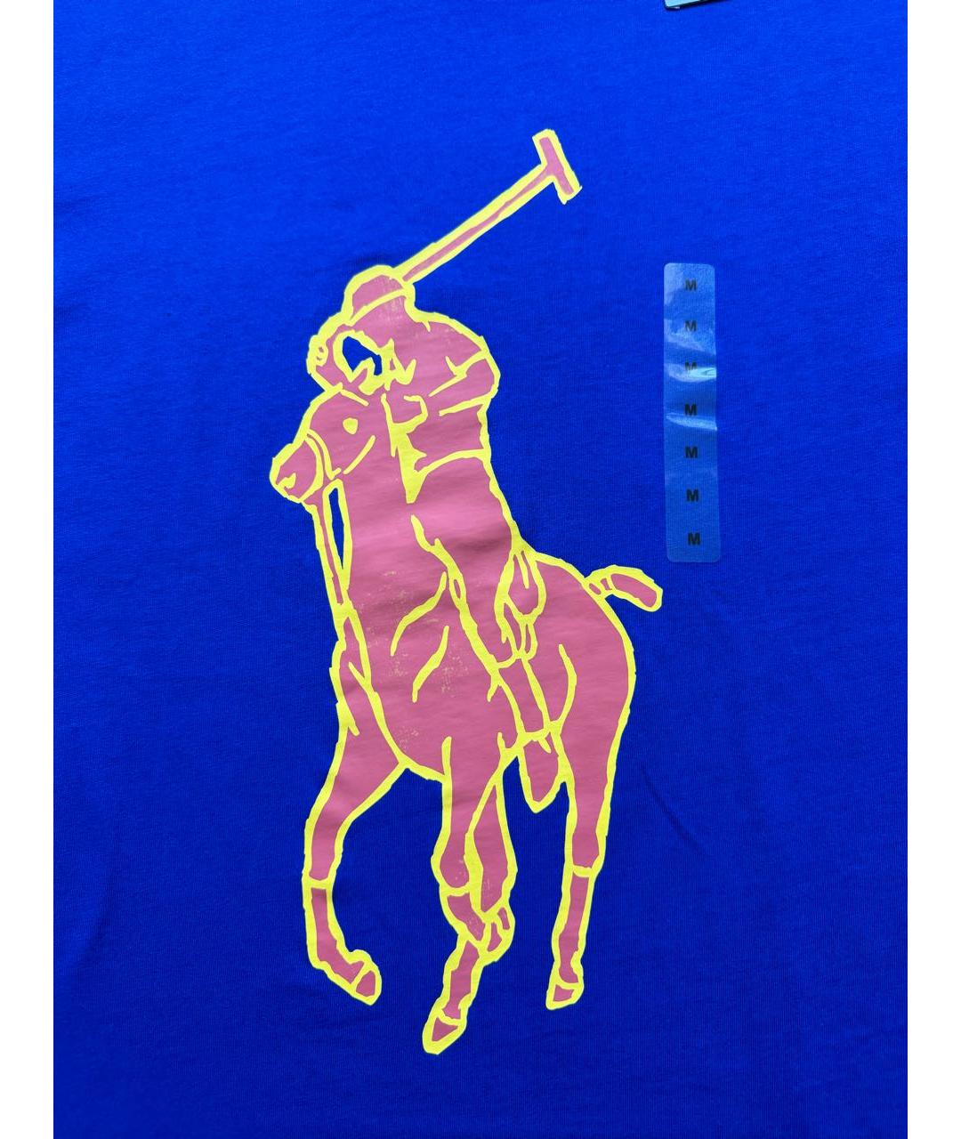 POLO RALPH LAUREN Синяя хлопковая футболка, фото 4