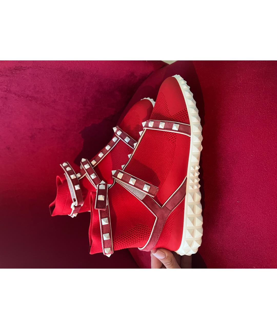 VALENTINO Красные текстильные кроссовки, фото 6