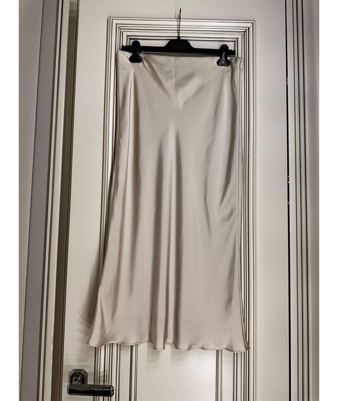 BRUNELLO CUCINELLI Бежевая полиэстеровая юбка миди, фото 2