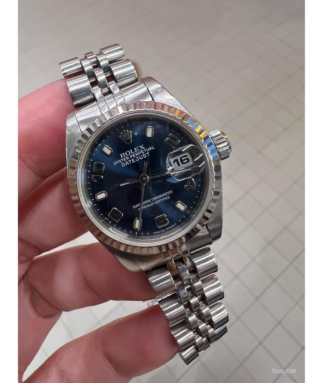 ROLEX Синие часы из белого золота, фото 2