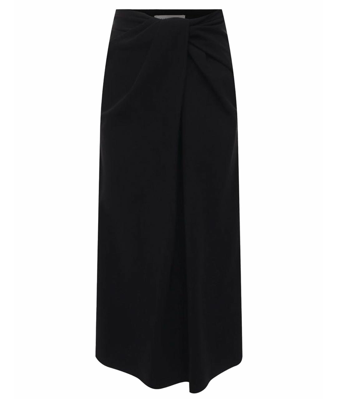 VALENTINO Черная шелковая юбка миди, фото 1