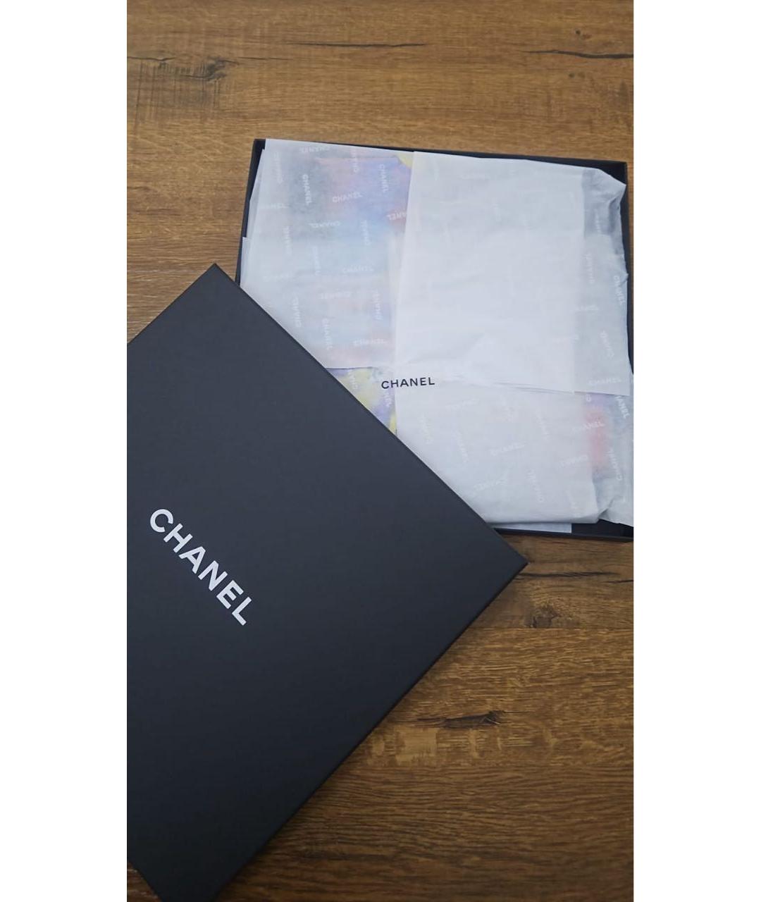CHANEL PRE-OWNED Черный шелковый платок, фото 4