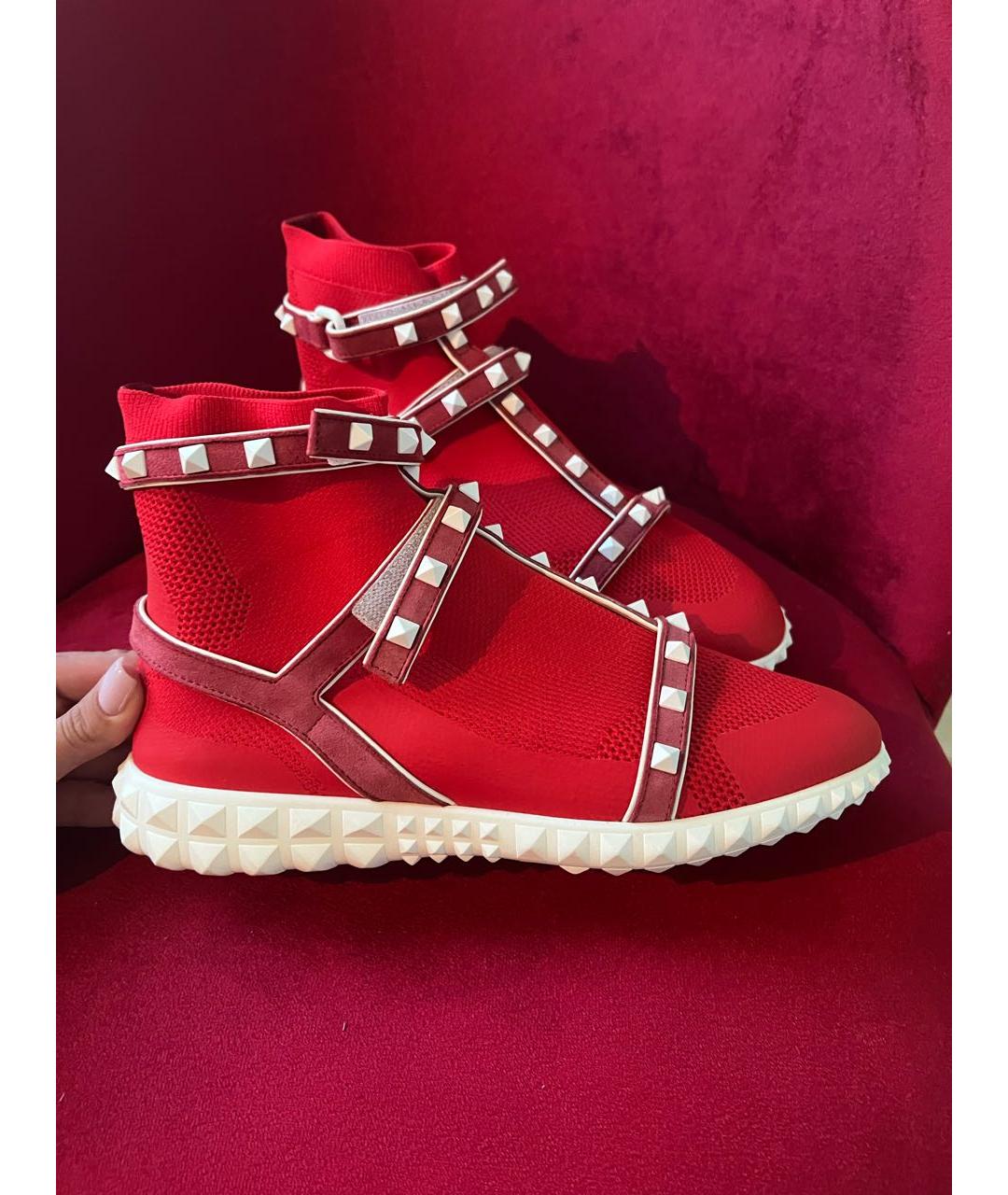 VALENTINO Красные текстильные кроссовки, фото 6