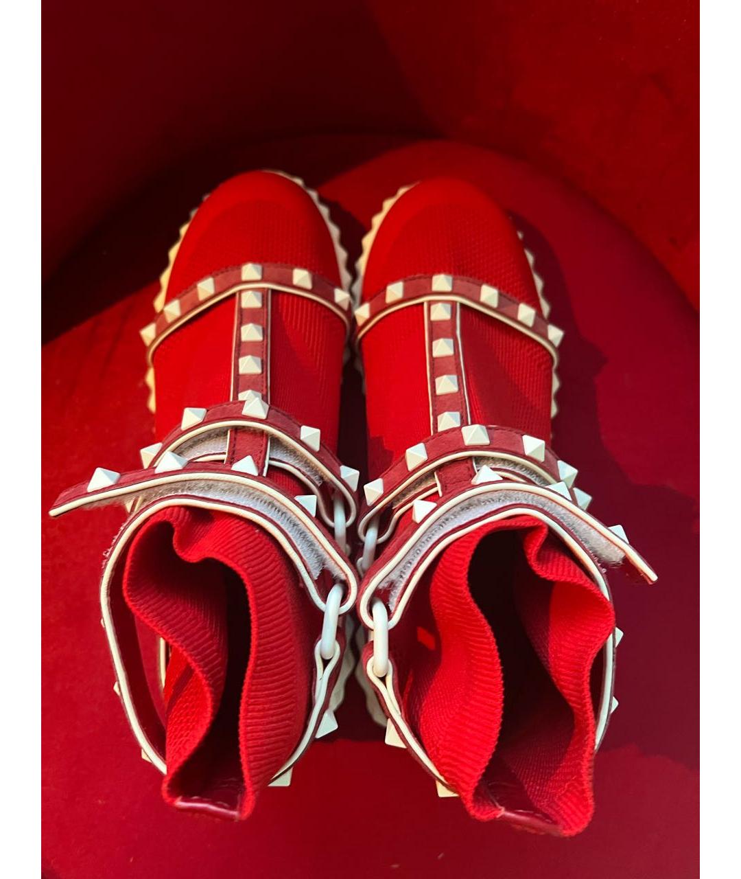 VALENTINO Красные текстильные кроссовки, фото 3