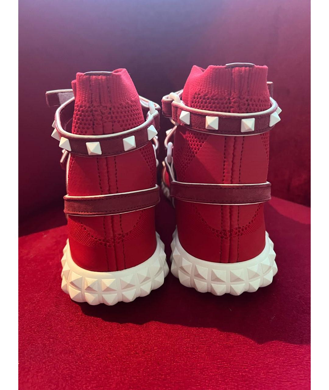 VALENTINO Красные текстильные кроссовки, фото 4