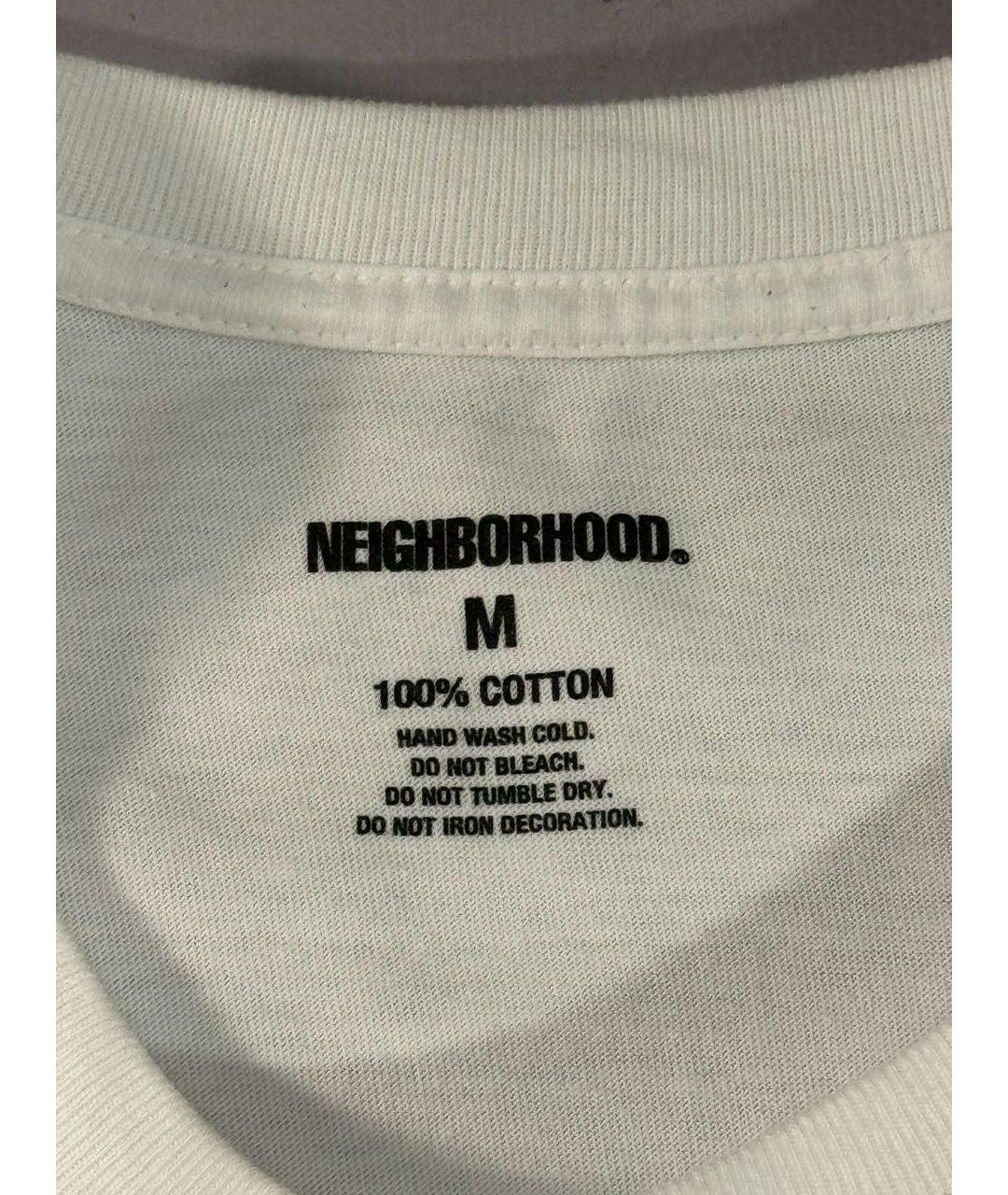 NEIGHBORHOOD Белая хлопковая футболка, фото 5