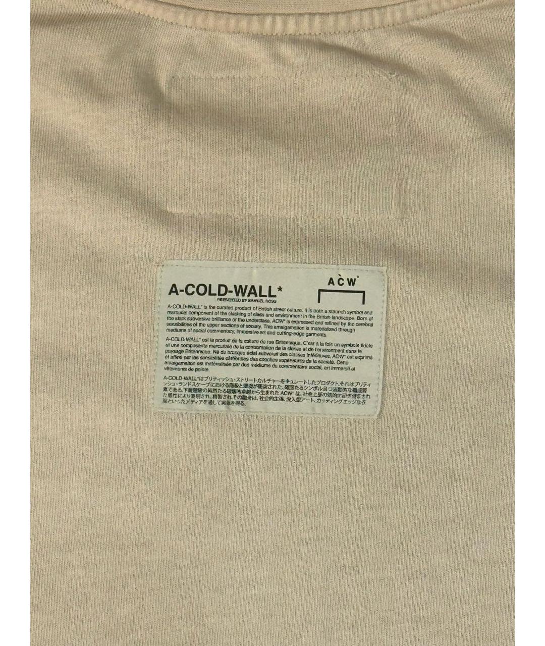 A-COLD-WALL* Бежевая хлопковая футболка, фото 6