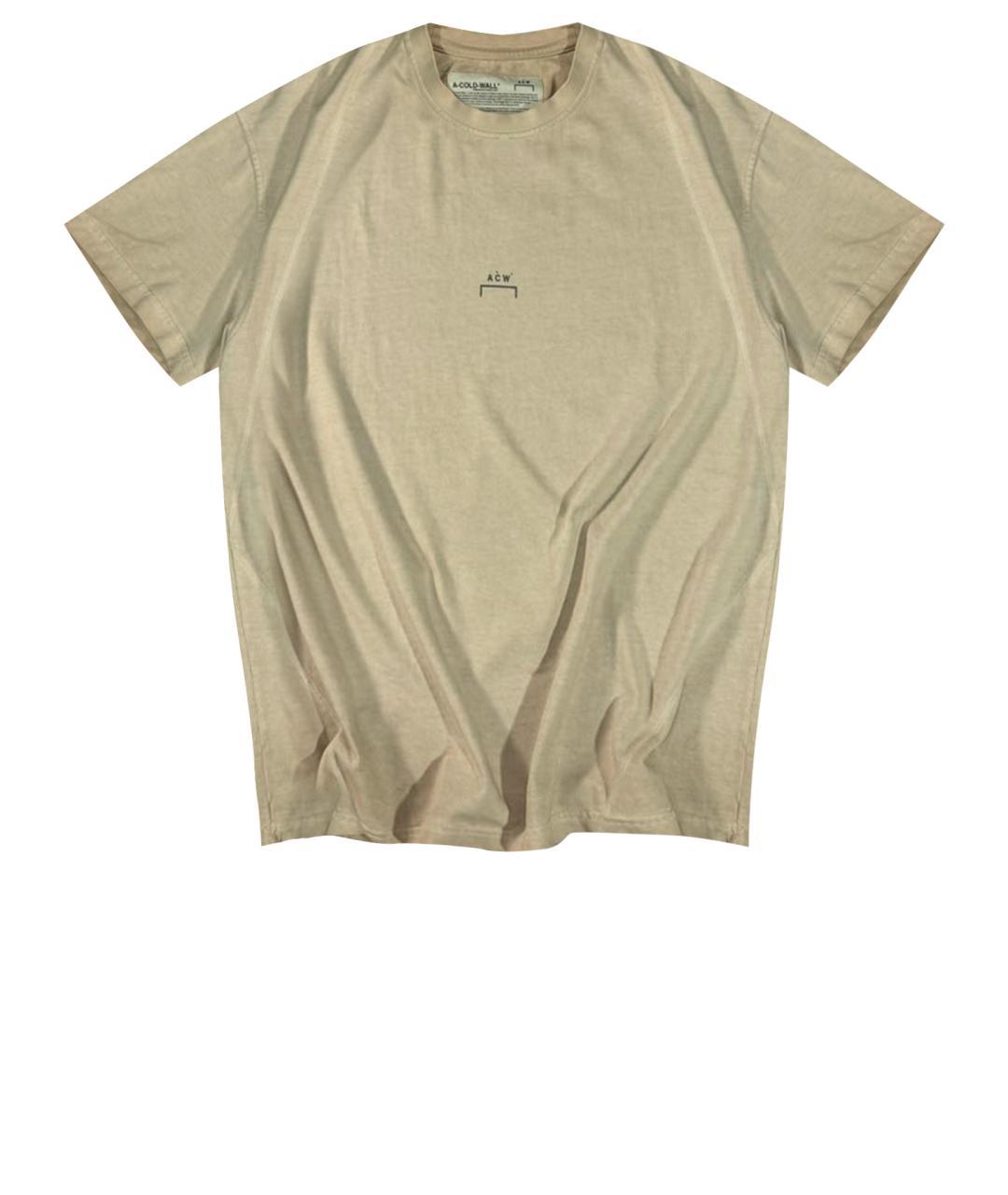 A-COLD-WALL* Бежевая хлопковая футболка, фото 1