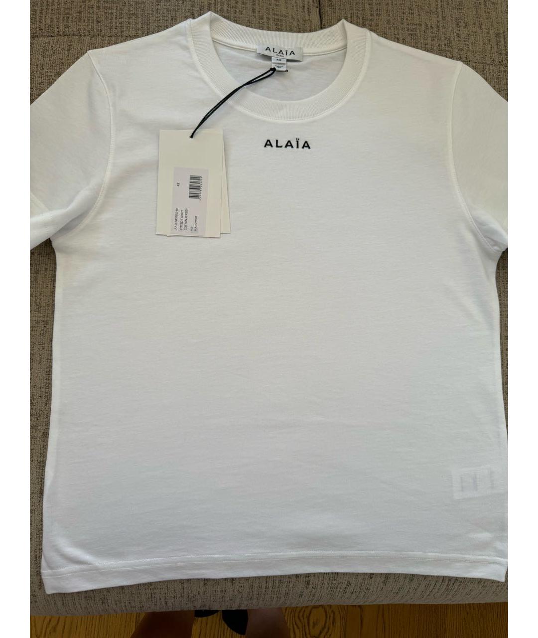 ALAIA Белая хлопковая футболка, фото 2