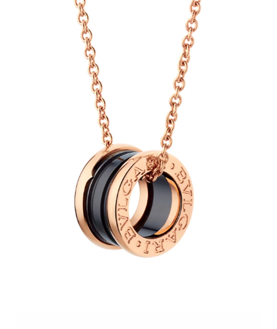 BVLGARI Черная подвеска из розового золота, фото 1