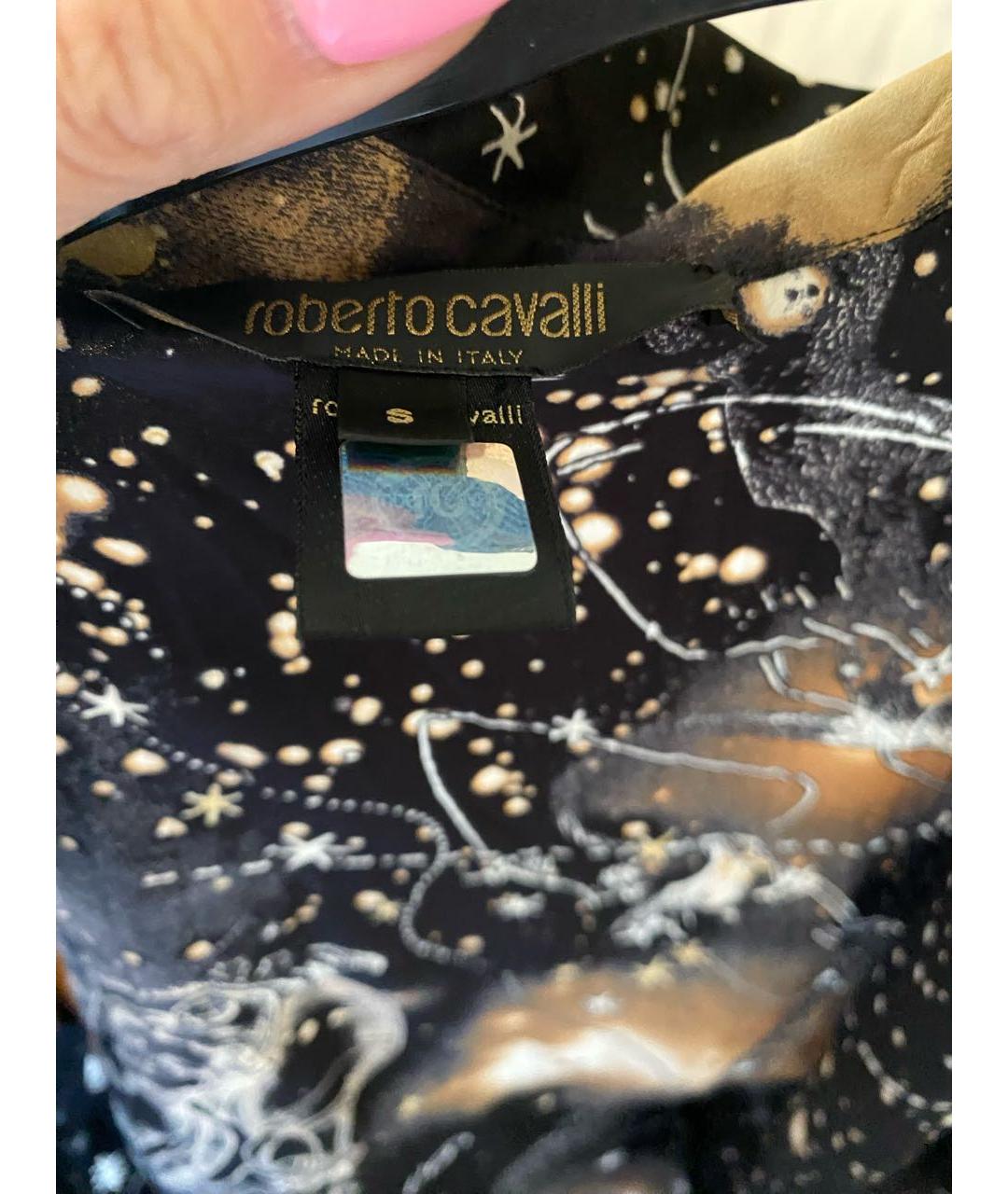 ROBERTO CAVALLI Черная шелковая рубашка, фото 4