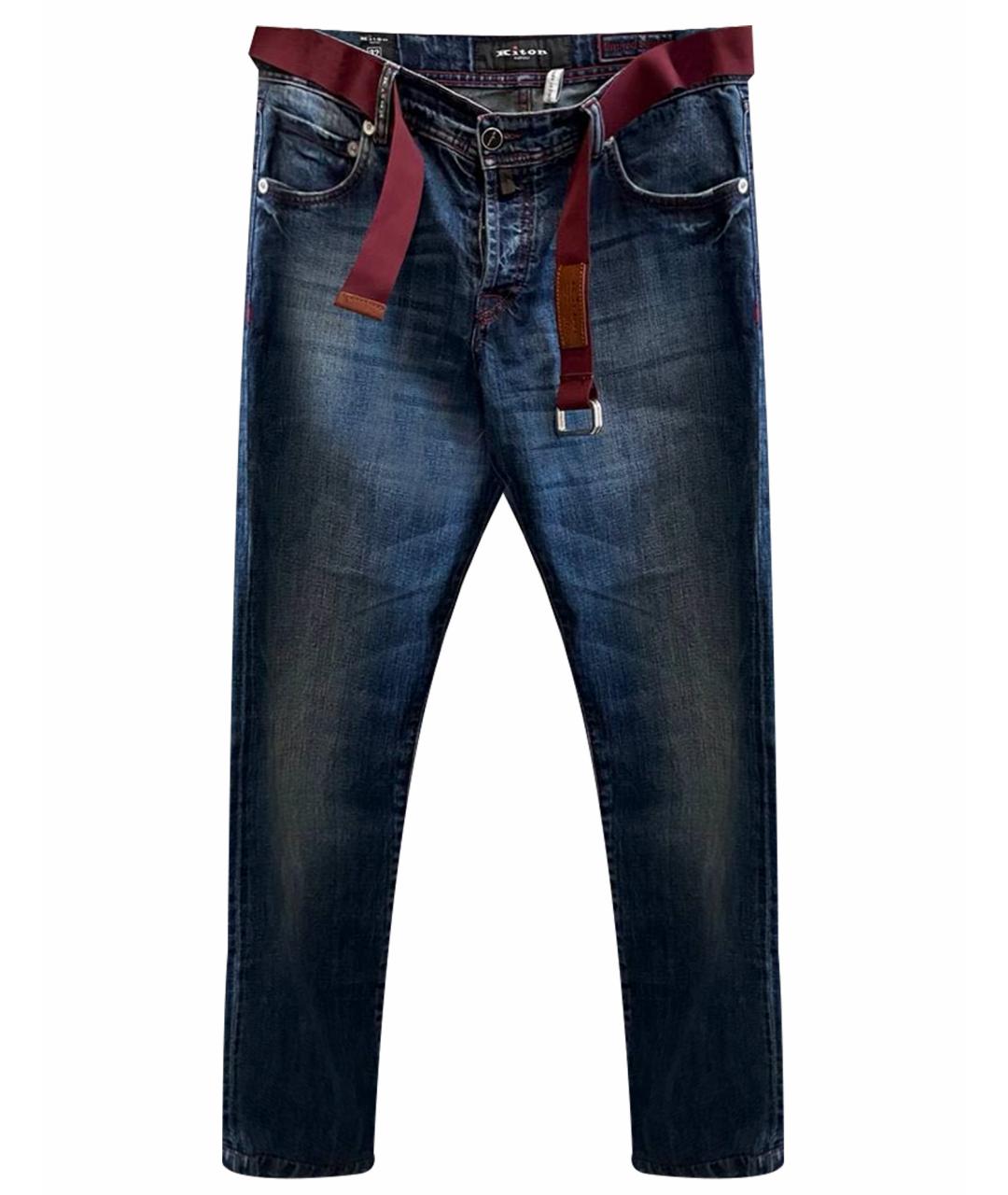 KITON Темно-синие хлопковые джинсы скинни, фото 1