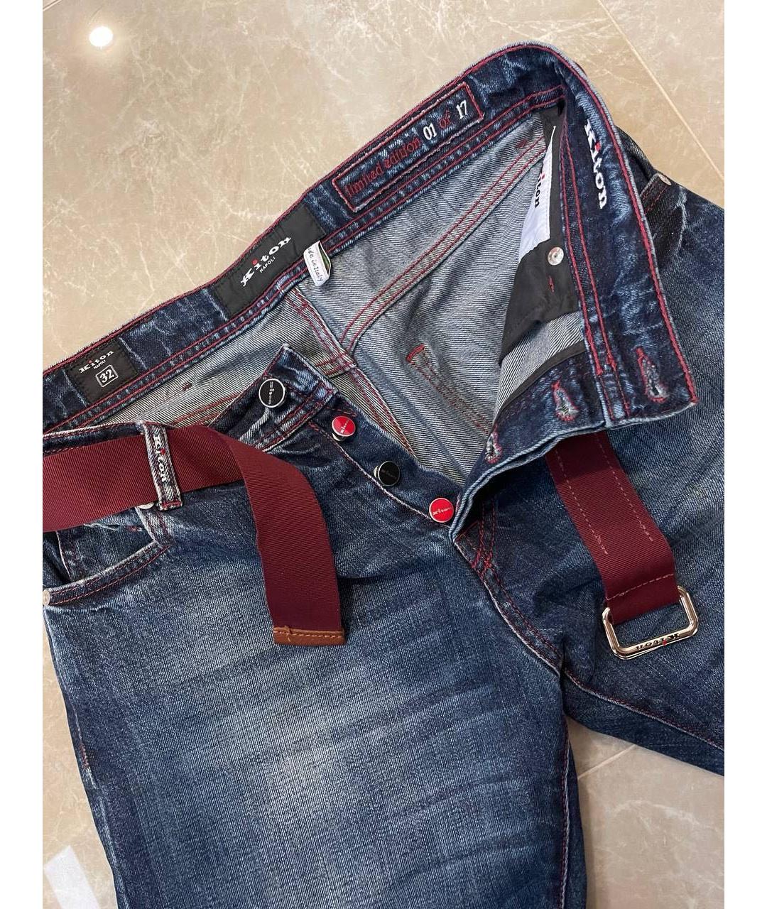 KITON Темно-синие хлопковые джинсы скинни, фото 3