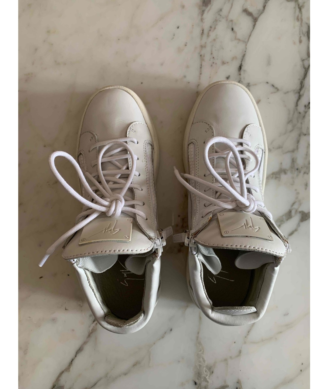 GIUSEPPE ZANOTTI DESIGN Белые кожаные кроссовки, фото 3
