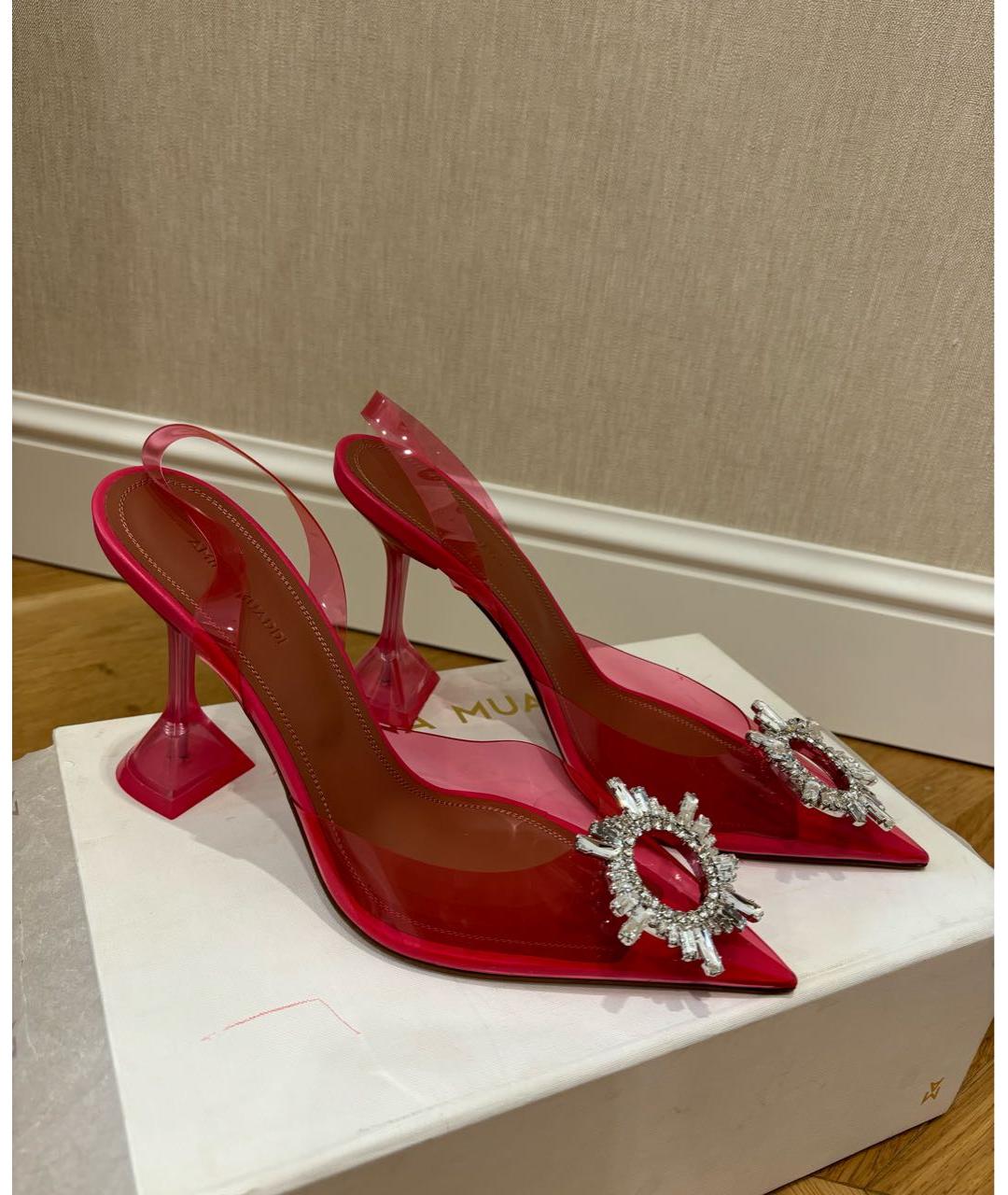 Amina Muaddi Розовые резиновые туфли, фото 5