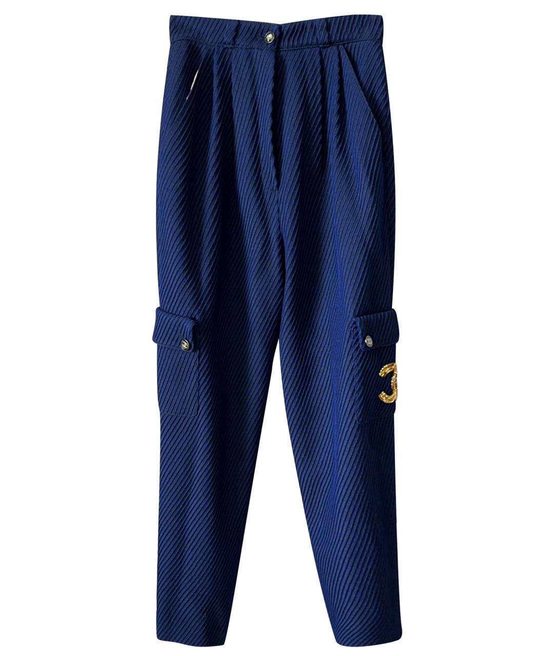 CHANEL Синие шерстяные спортивные брюки и шорты, фото 1