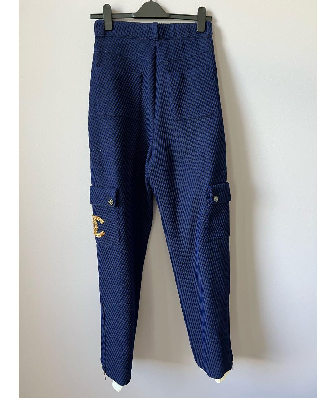 CHANEL Синие шерстяные спортивные брюки и шорты, фото 2