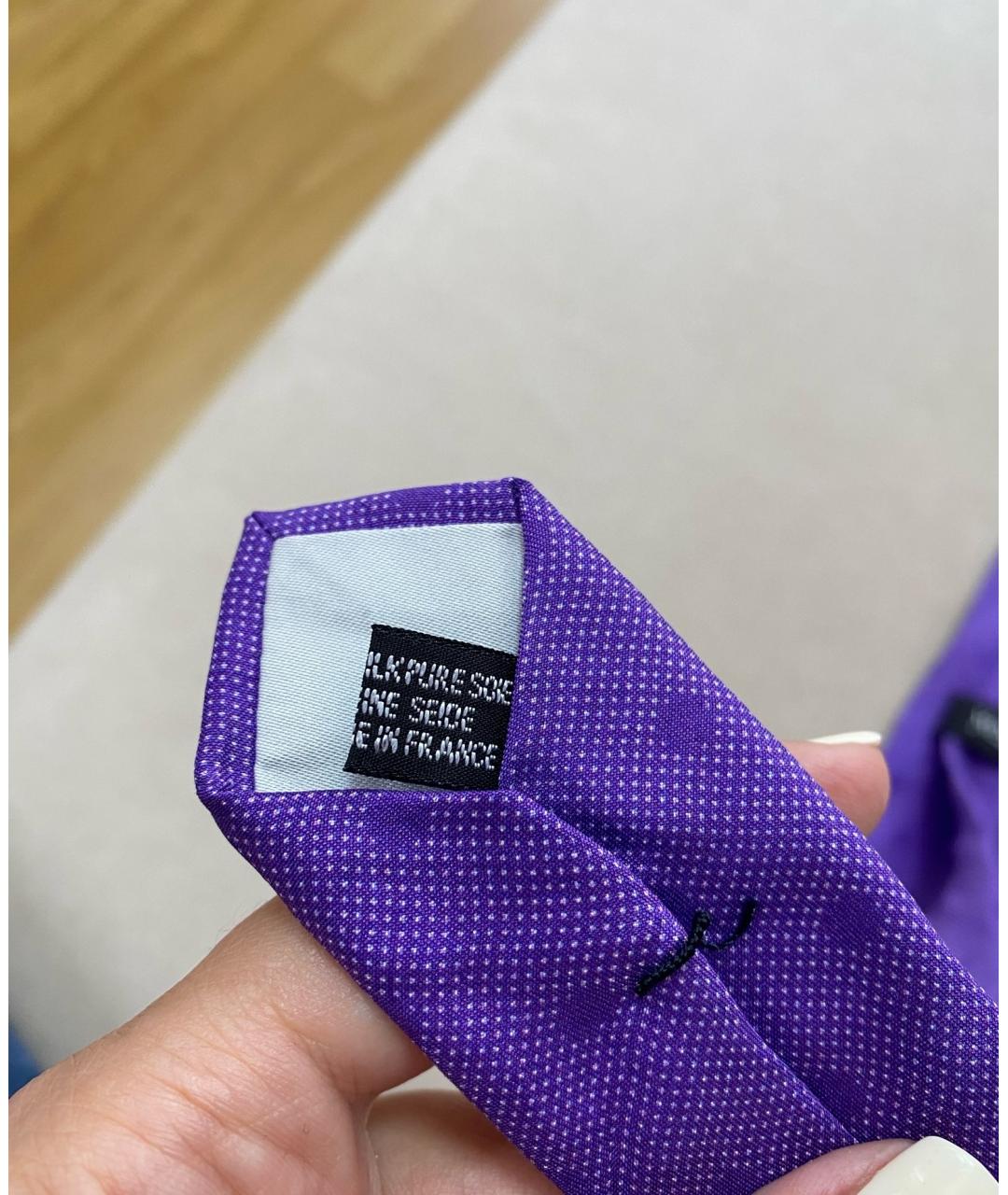SAINT LAURENT Фиолетовый шелковый галстук, фото 8