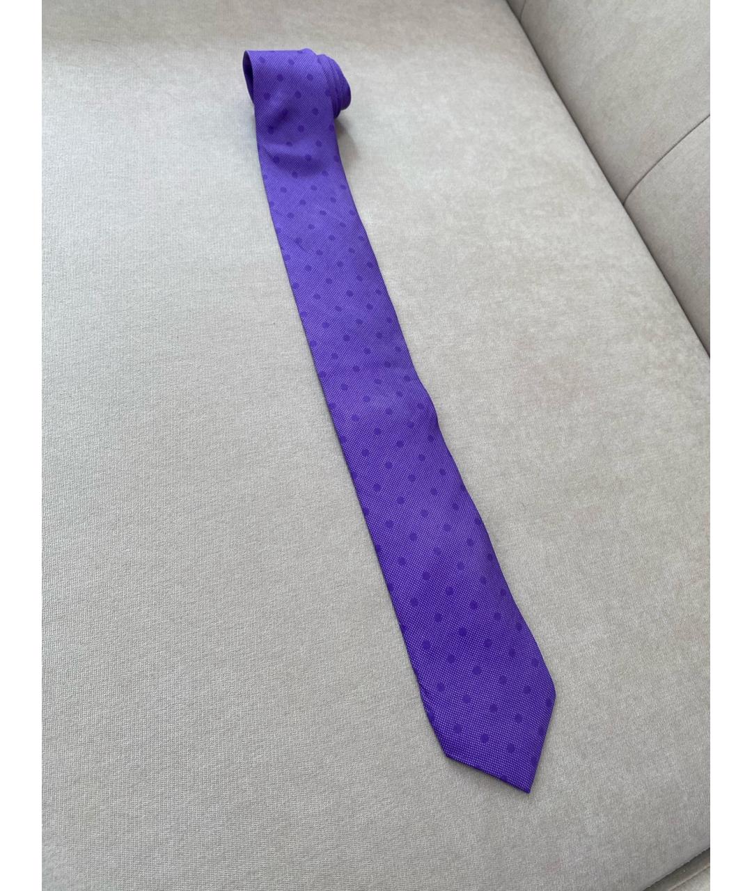 SAINT LAURENT Фиолетовый шелковый галстук, фото 6