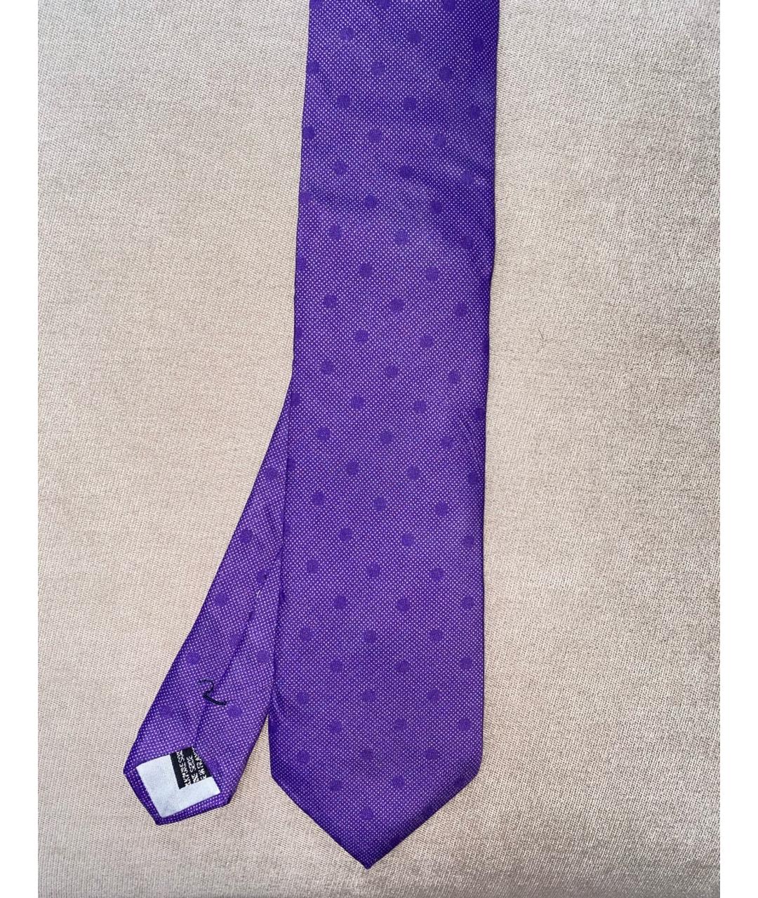 SAINT LAURENT Фиолетовый шелковый галстук, фото 2