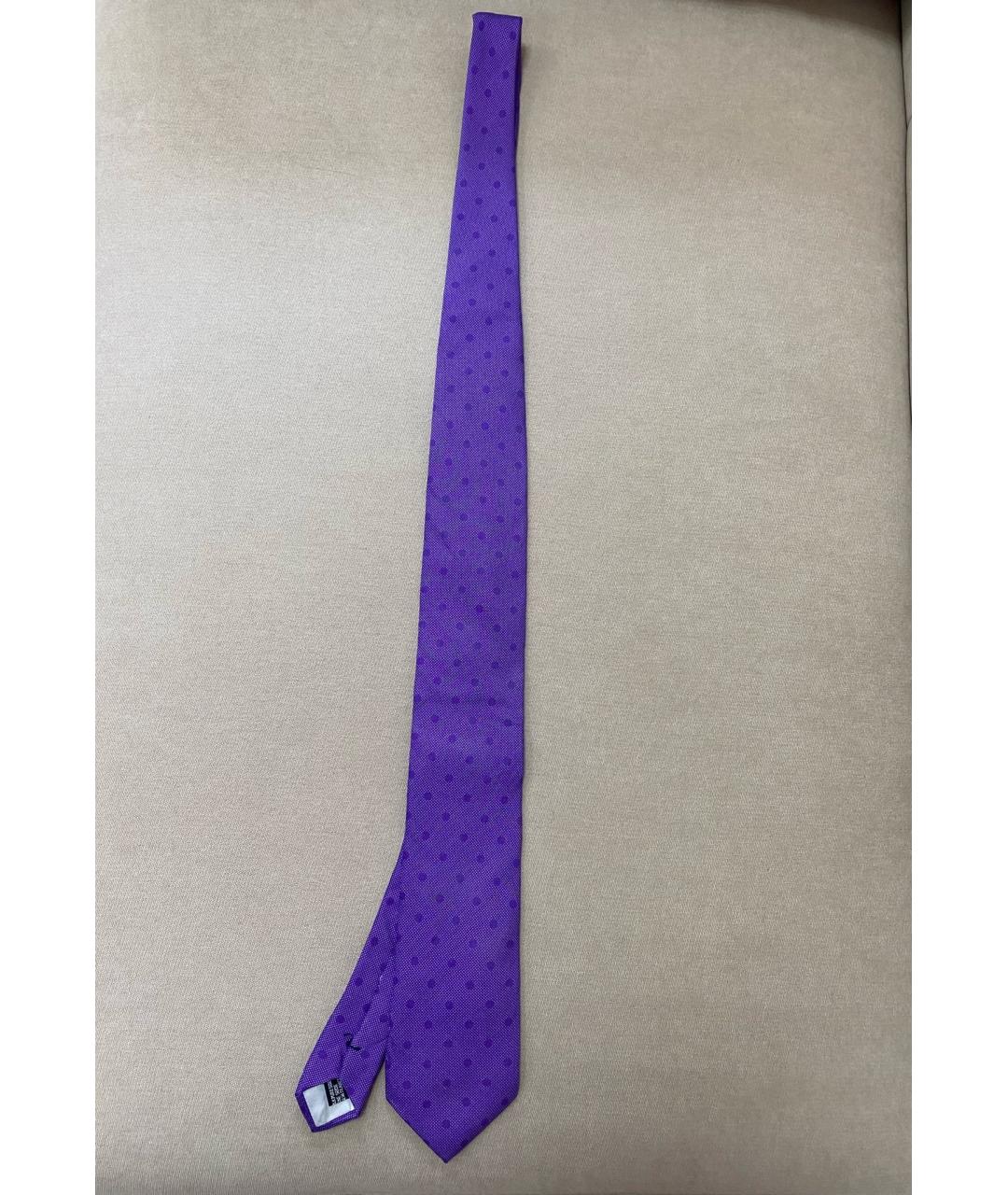 SAINT LAURENT Фиолетовый шелковый галстук, фото 3