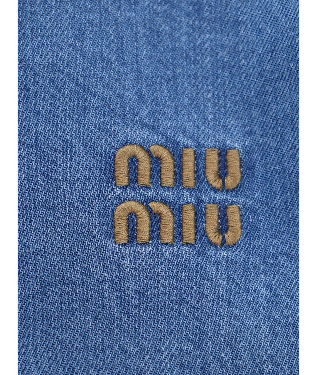 MIU MIU Синяя деним рубашка, фото 3