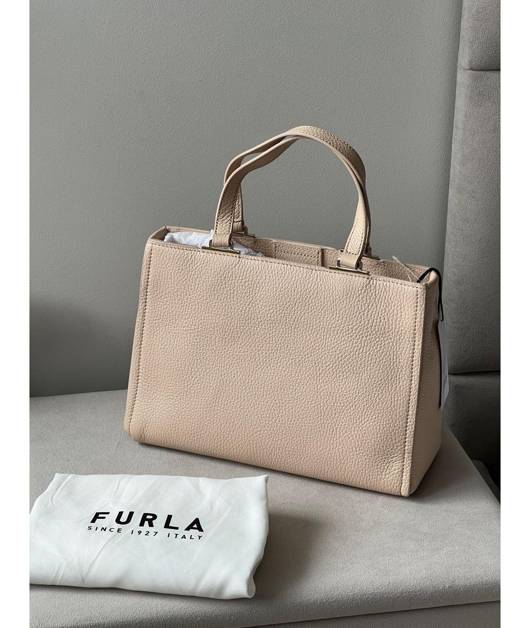 FURLA Бежевая кожаная сумка тоут, фото 3