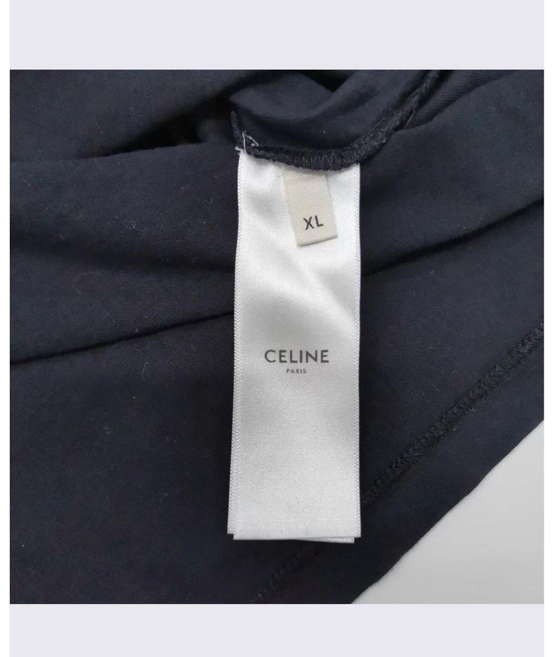 CELINE Черная хлопковая футболка, фото 4