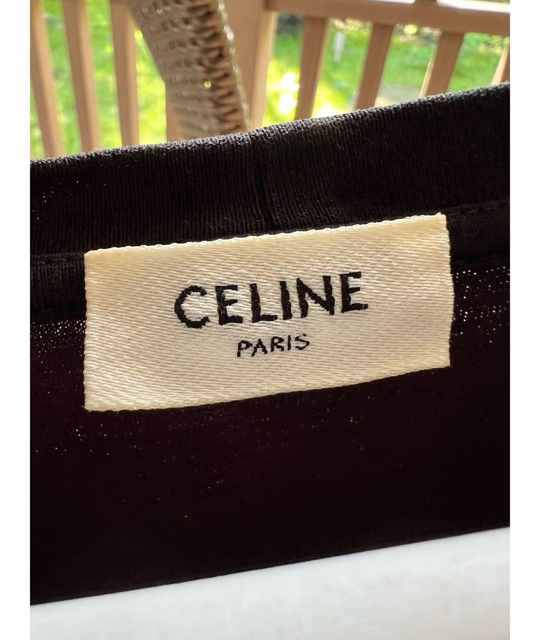 CELINE Черная хлопковая футболка, фото 5