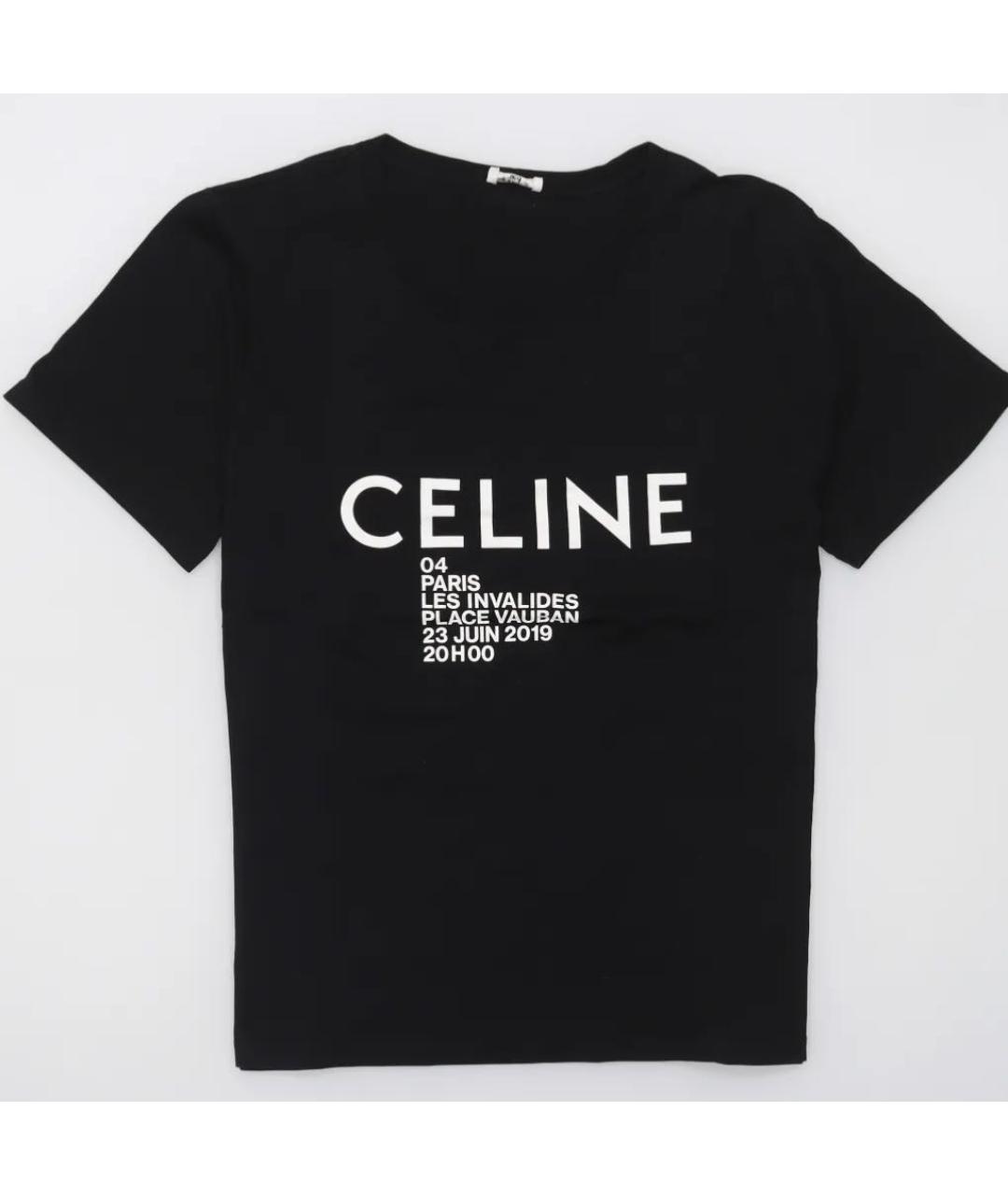 CELINE Черная хлопковая футболка, фото 8