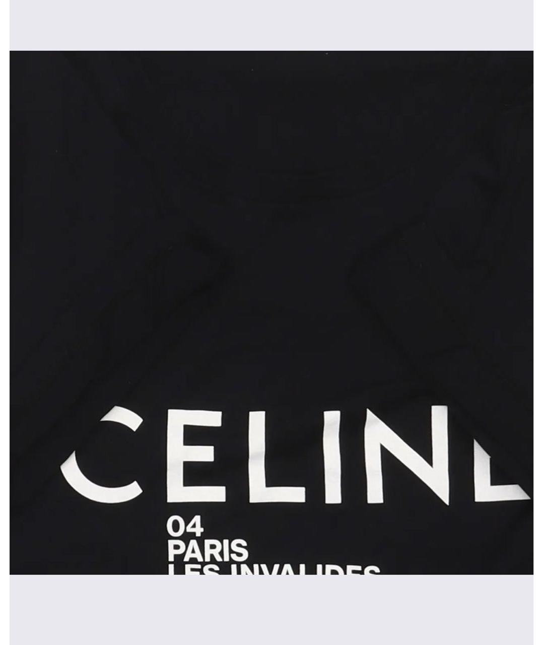 CELINE Черная хлопковая футболка, фото 7