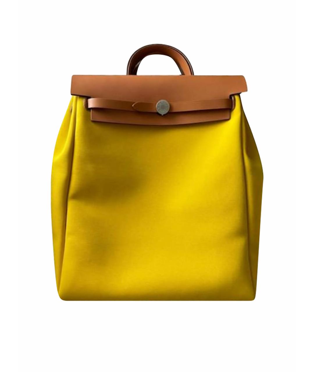 HERMES Желтый тканевый рюкзак, фото 1