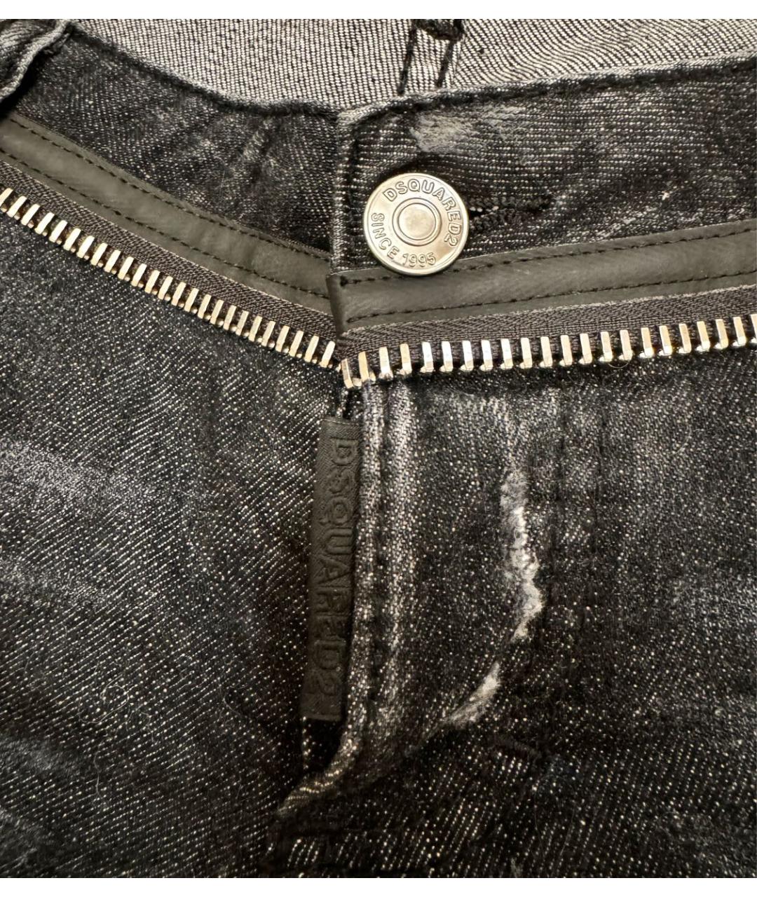 DSQUARED2 Черные хлопковые джинсы слим, фото 5